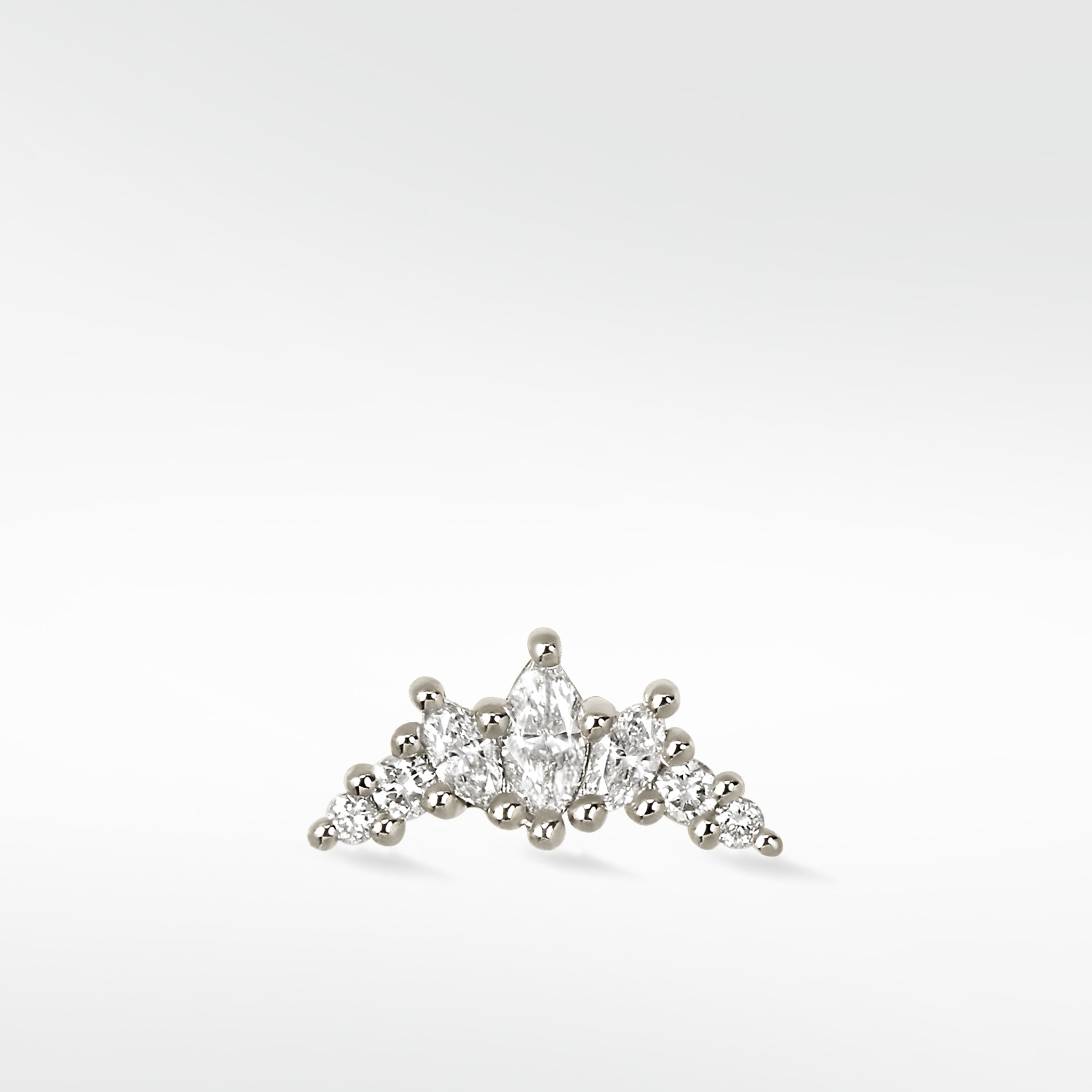 Majestic Diamond Crescent Earring