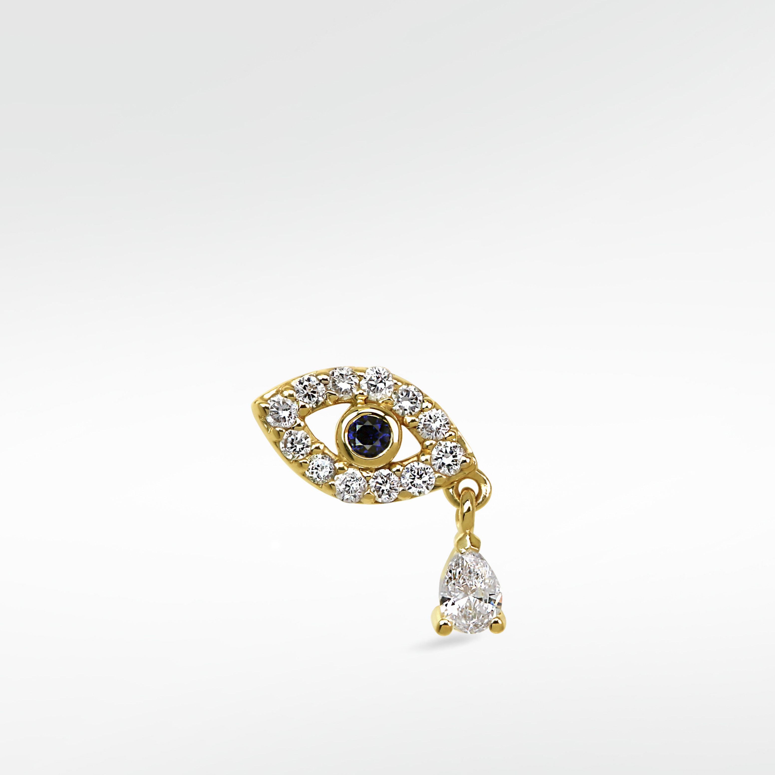 Evil Eye with Single Diamond Drop (Protection)