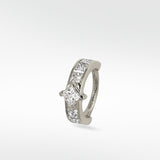 Modernist Princess Cut Diamond Hoop