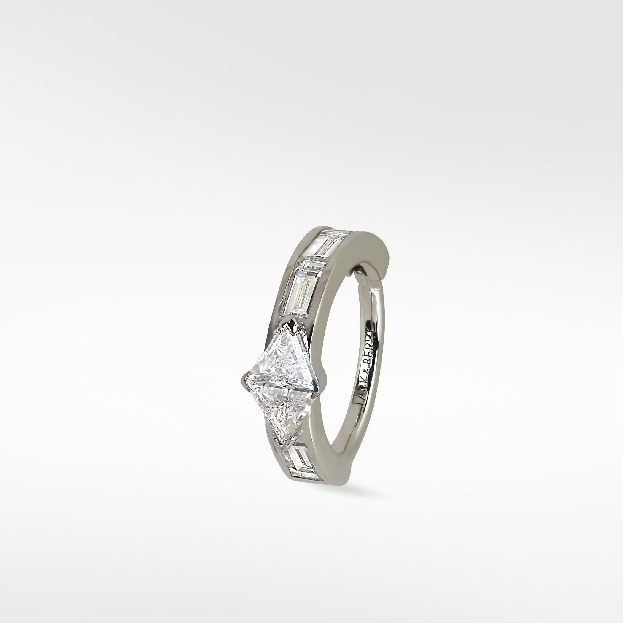 Modernist Triangle and Baguette Diamond Hoop