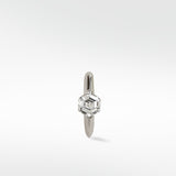 Modernist Hexagonal Diamond Knife Edged Hoop