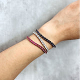 The Everyday Stackable Blue Sapphire Tennis Silver Bracelet