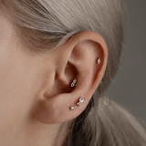 Noble Pear & Round Diamond Earring