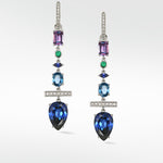 Detachable Sapphire Diamond and Emerald Long Drop with cultured diamonds lab grown diamonds created diamonds lark and berry