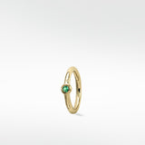 Simple Hoop With Solitaire Stone - Emerald