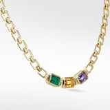 Nexus Emerald, Sapphire and Diamond Link Necklace