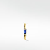 Squared Baguette Set Hoop - Blue Sapphire