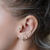 Twisted Gold Diamond Hoop