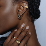 Diamond Twist Wide Hoop Earrings