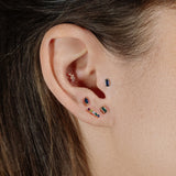 Emerald Baguette Stud Earring