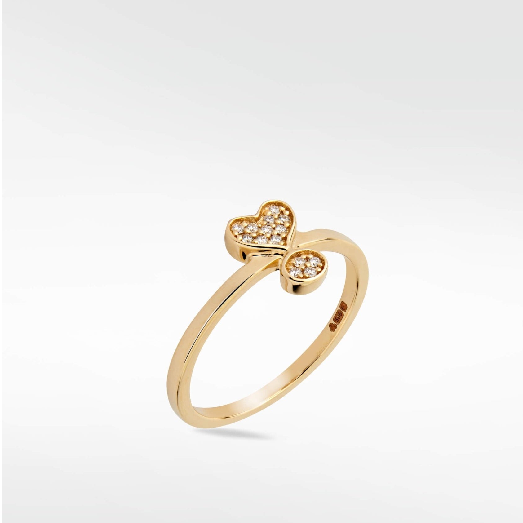 Anillo PavŽ de diamantes Exclamation en oro macizo de 14 quilates - Lark and Berry