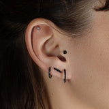 Modernist Pavé Black Spinel Medium Hoop