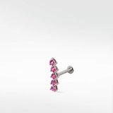 Modernist Tennis Small Ear Crawler Labret Earring in 14K Gold - Various Colourways - Lark and Berry