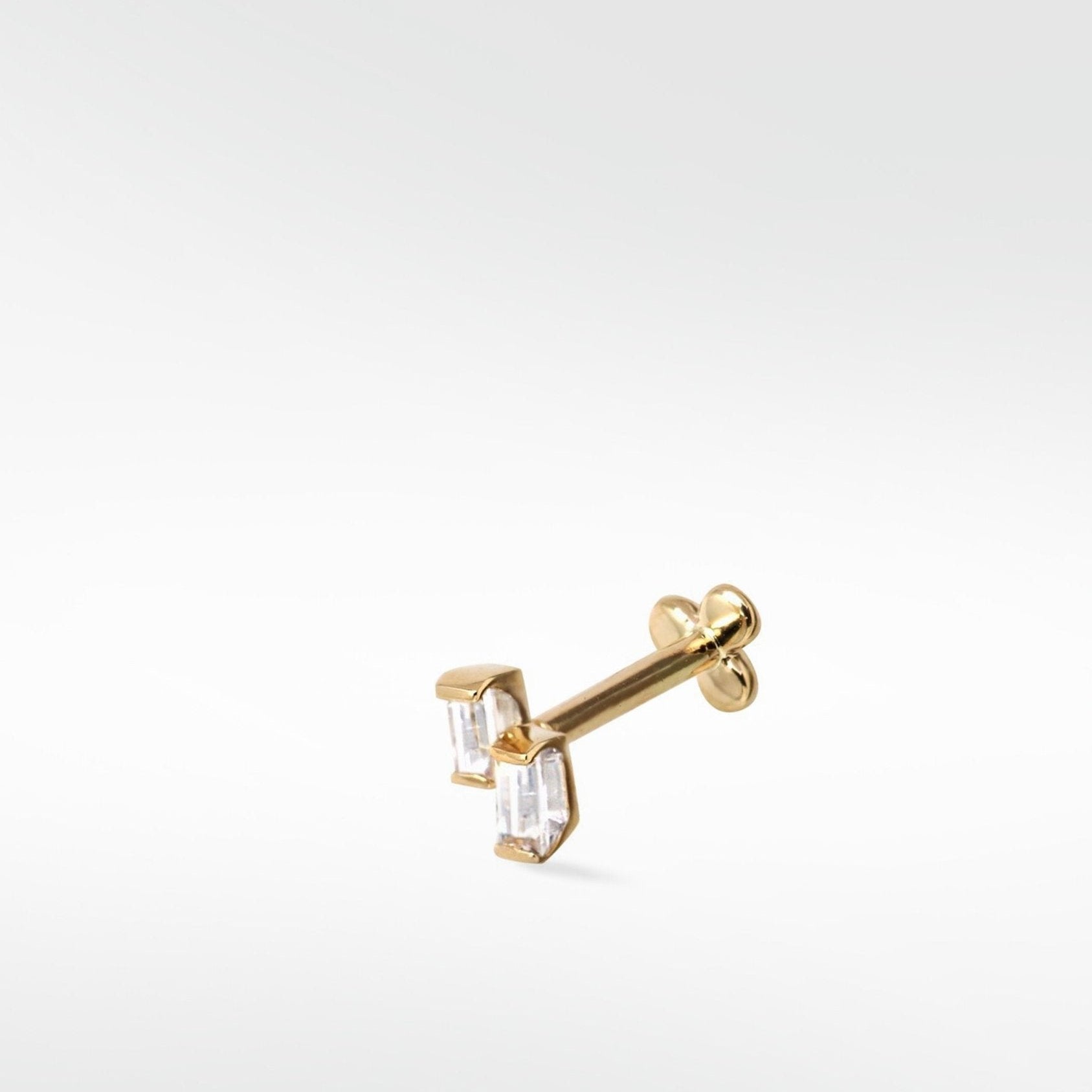 Pendientes labret Omnis de zafiro de doble baguette - Varios colores - Lark and berry