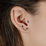 Sapphire Baguette Stud Earring