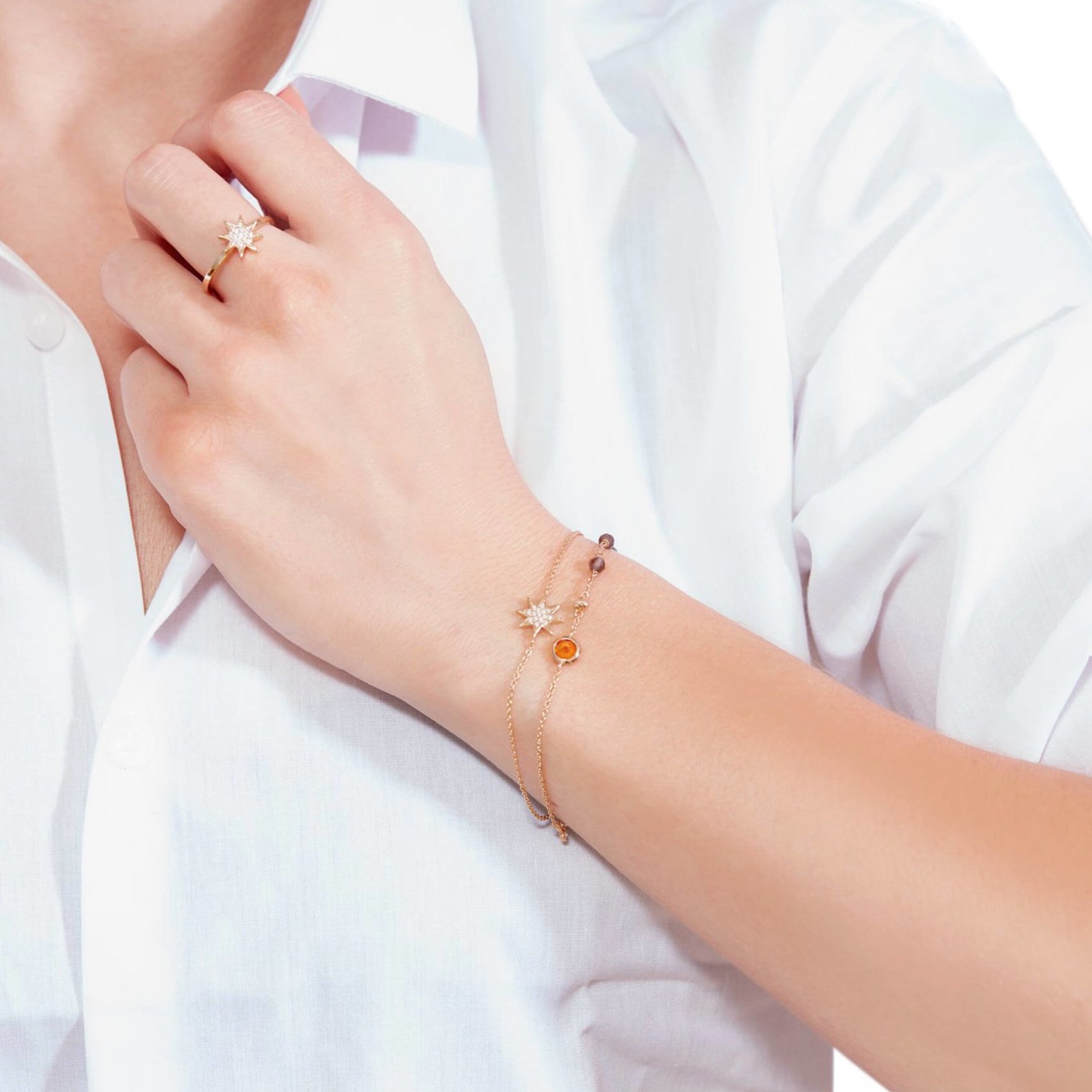 Star Diamond PavŽ Pulsera en Oro 14K - Lark and Berry