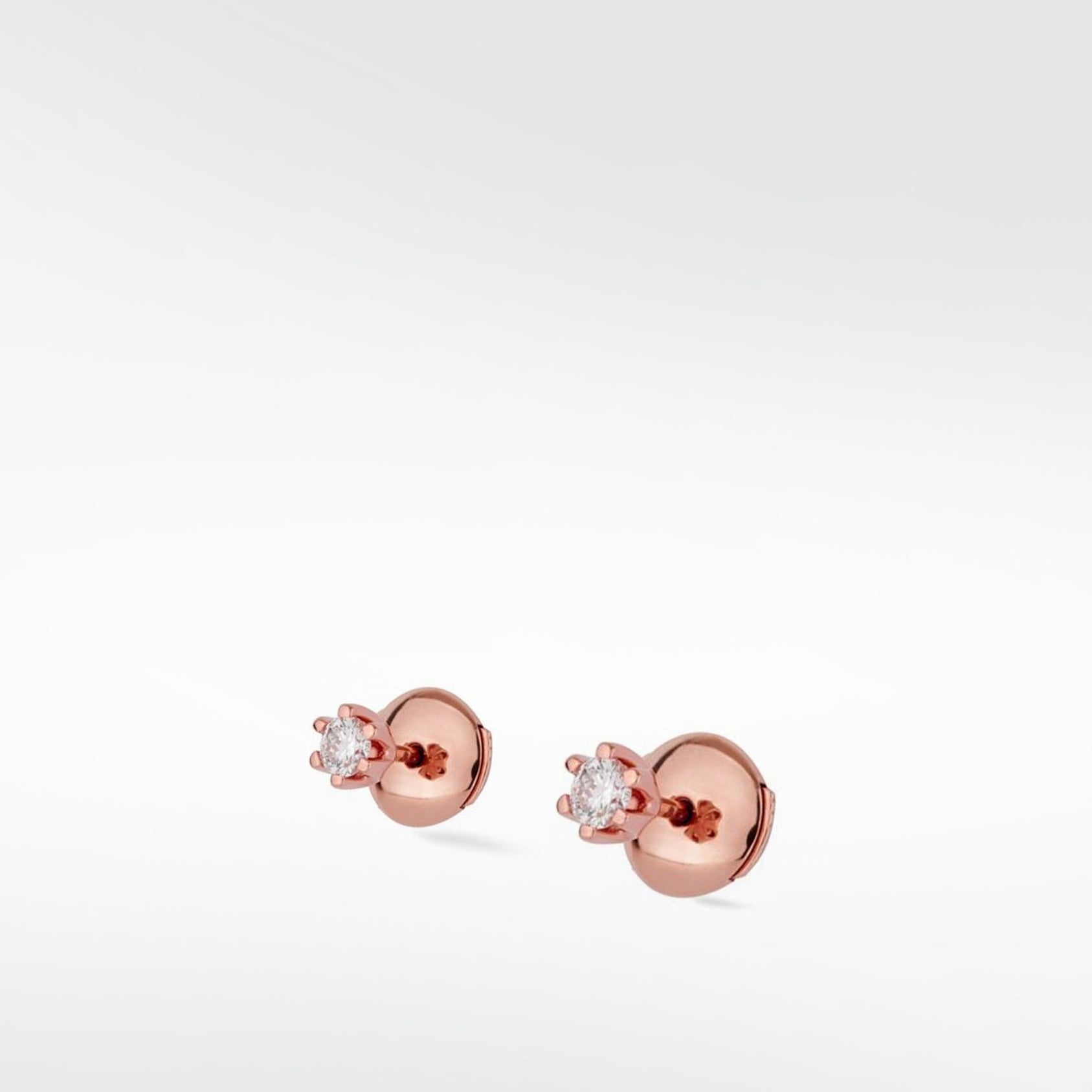 Studs Stellar Solitaire Diamond 14K Rose Gold - Lark and Berry