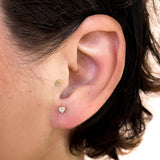 Trillion Blue Sapphire Stud Earring